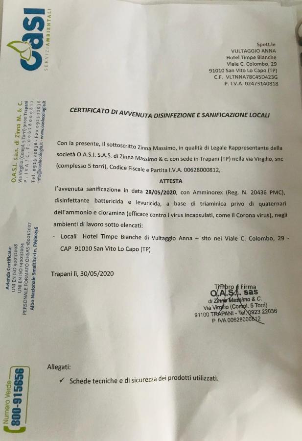 B&B Timpe Bianche Castelluzzo Kültér fotó